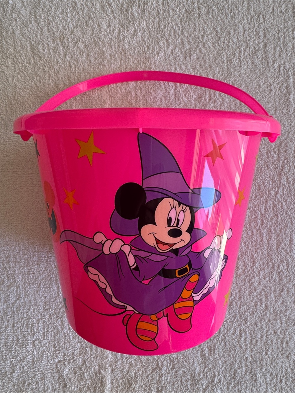 Disney Minnie Mouse Pink Trick-or-Treat Halloween Candy Bucket